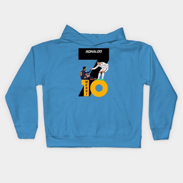 Cristiano Ronaldo and Lionel Messi Kids Hoodie by Asepart